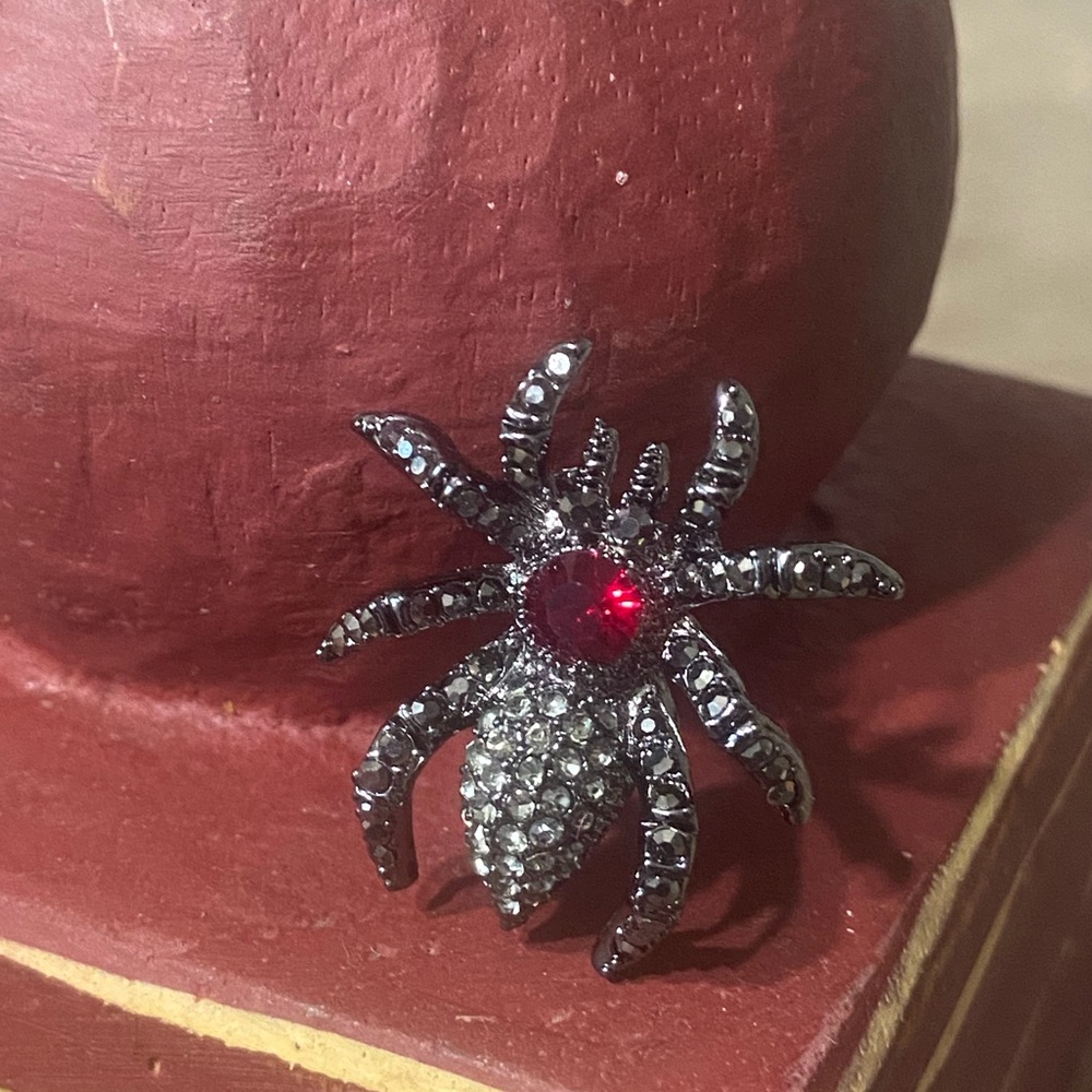 Betsey Johnson Bejeweled Small Spider Pin Brooch